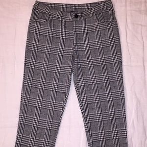 Mid-rise plaid pants